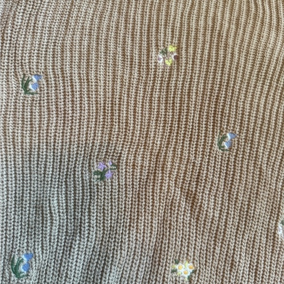 Pull&Bear Light Brown Embroidered Sweater - Picture 7 of 9